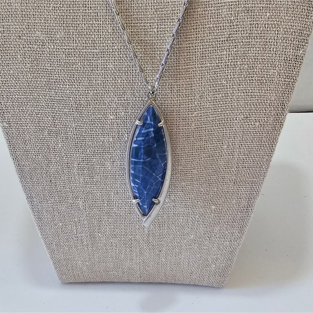 Kendra Scott Milla Blue Lapis? And Silver Plated Adjustable Necklace - Picture 5 of 9